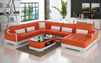 Amir Modern Leather Sectional with Tufted Chaise