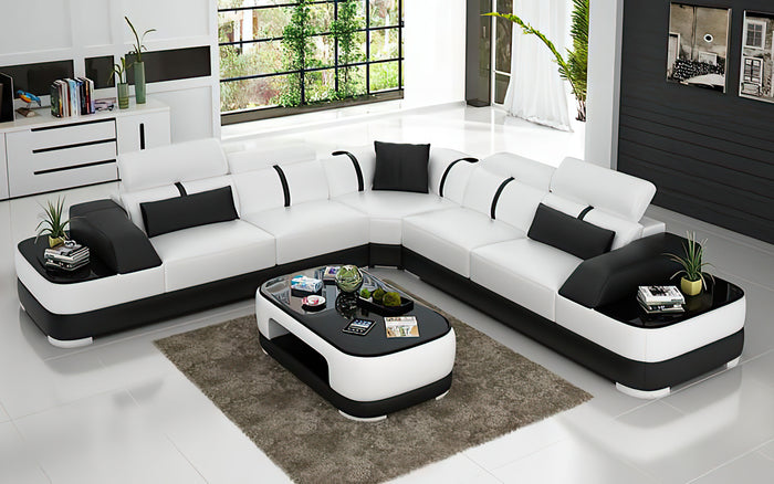 Grimdale Modern Leather Sectional