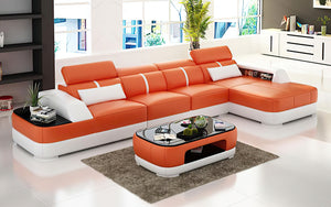 Grimdale Small Modern Leather Sectional
