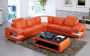 Elza Modern Leather Sectional