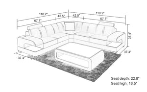 Elza Modern Leather Sectional
