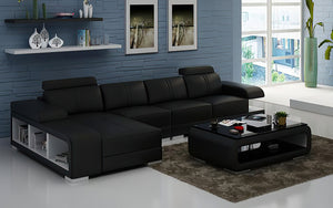 Elza Small Modern Leather Sectional