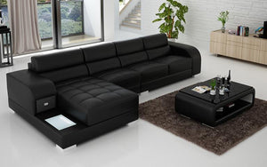 Poris Small Modern Leather Sectional