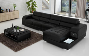 Poris Small Modern Leather Sectional
