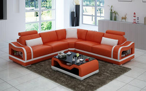 Asland Modern Leather Sectional
