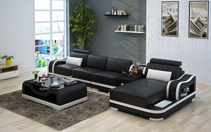 Asland Small Modern Leather Sectional