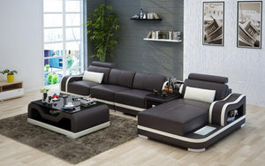 Asland Small Modern Leather Sectional