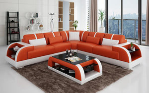 Syras Modern Leather Sectional