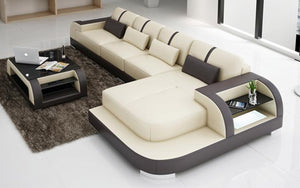 Syras Small Modern Leather Sectional