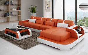 Syras Small Modern Leather Sectional