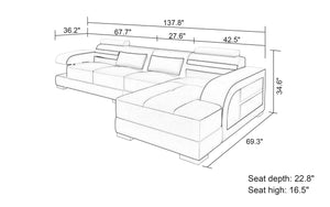 Eleese Small Modern Leather Sectional