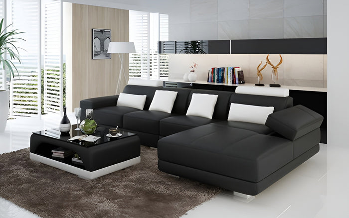 Gileanas Small Modern Leather Sectional