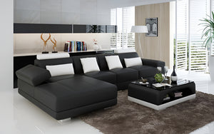 Gileanas Small Modern Leather Sectional