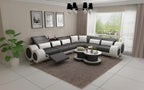 Aetius Modern Leather Sectional with Footrest