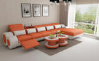 Aetius Small Modern Leather Sectional with Footrest