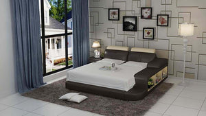 Leather Bed With Storage