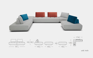 Elsbar Modern sectional sofa