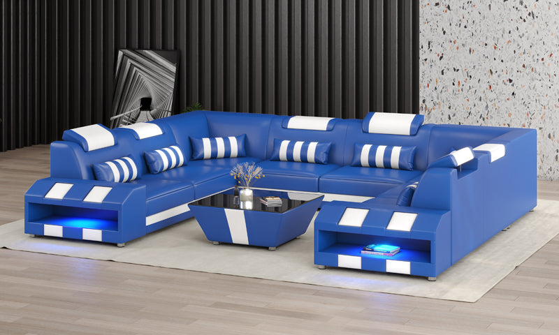 Cosmo XL U-Shape LED Sectional - Extra Large Party Couch for Big Spaces