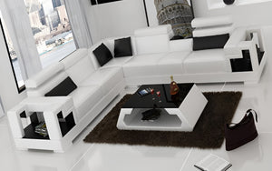 Uri Modern Leather Sectional