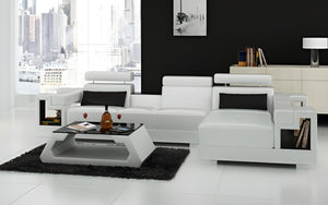 Uri Small Modern Leather Sectional