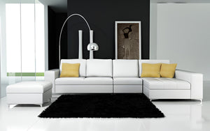 Freya Small Modern Leather Sectional with Ottoman