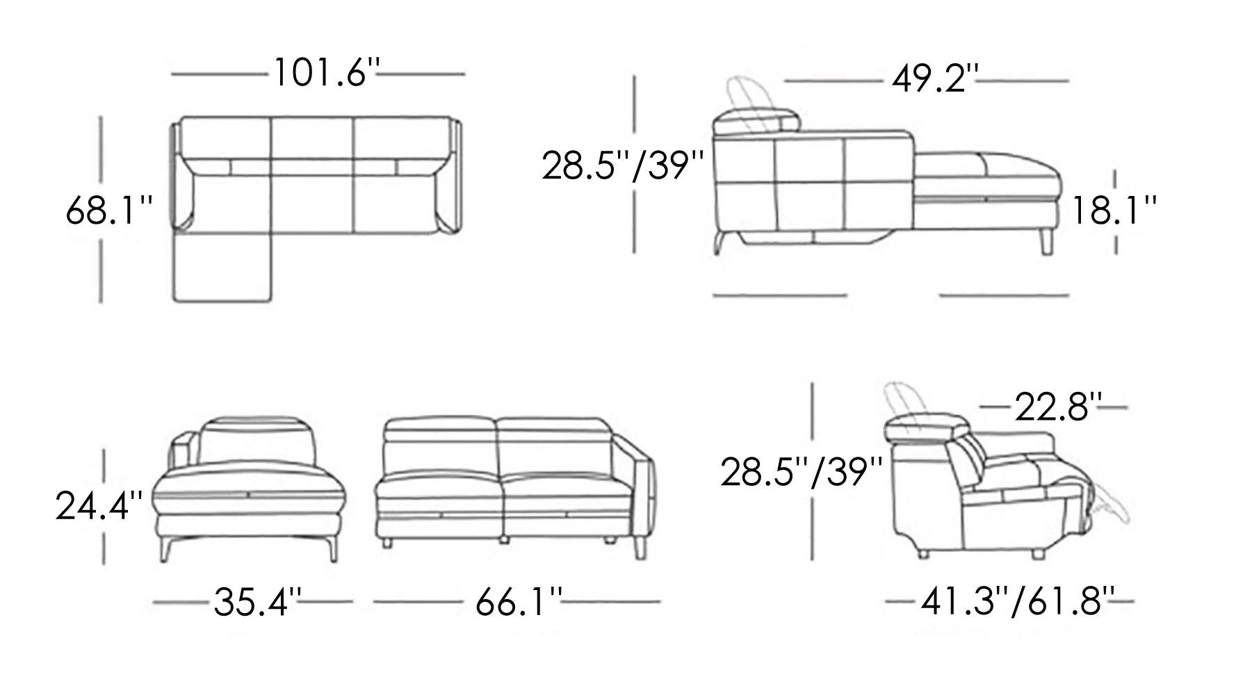 Las Vegas Modern Reclining Sectional