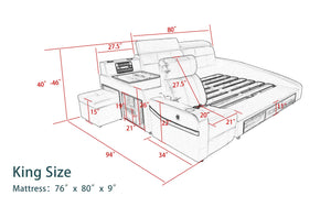 Blue Monica Multifunctional Smart Bed | Futuristic Furniture