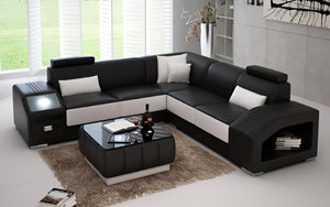 Baiae Modern Leather Sectional