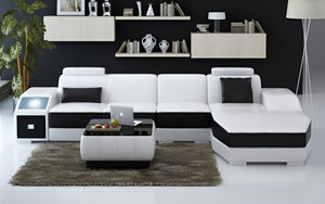 Baiae Small Modern Leather Sectional