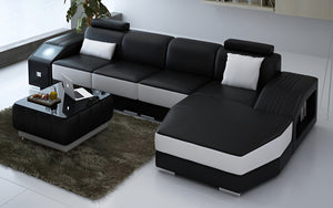 Baiae Small Modern Leather Sectional