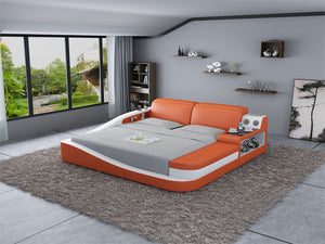 Rebino Leather Bed With Storage