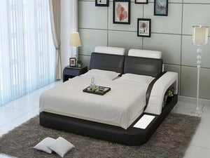 Dark Brown Leather Bed