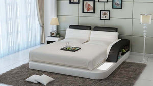 Modern Leather Bed With LED Light