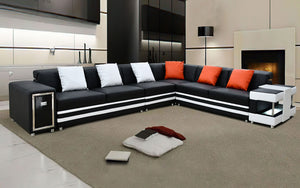 Lundberg Leather Sectional with Console