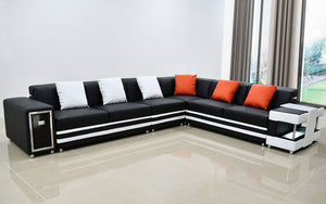 Lundberg Leather Sectional with Console