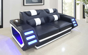Steffi Leather Loveseat With LED Light