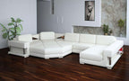 Stoughton Leather Sectional with Ottoman