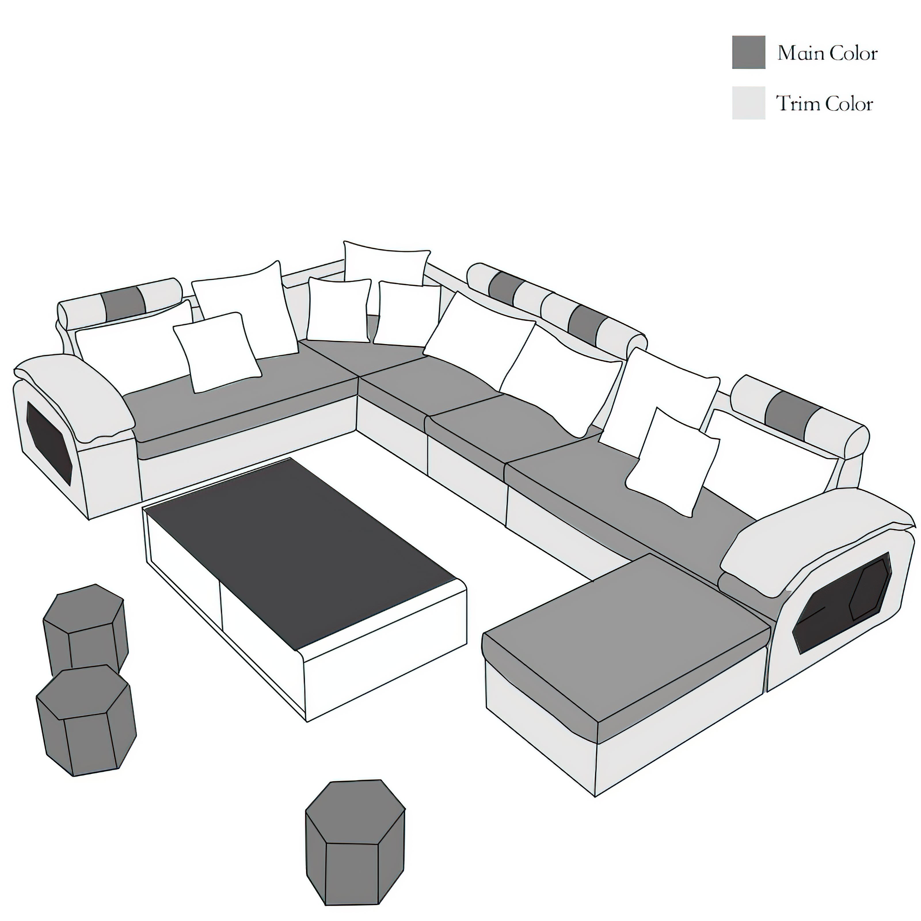 Selena Style B Modular Tufted Sectional