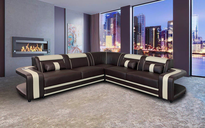 Norma Modern Leather Sectional
