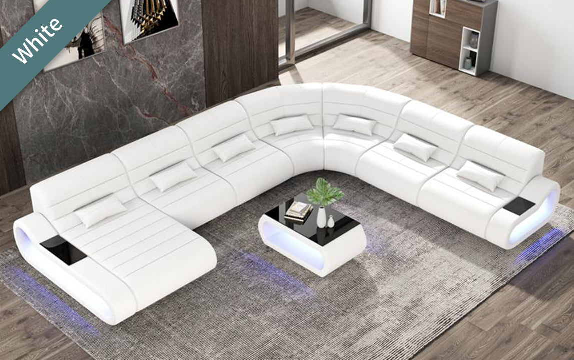 Catina XL Leather Sectional with LED Light