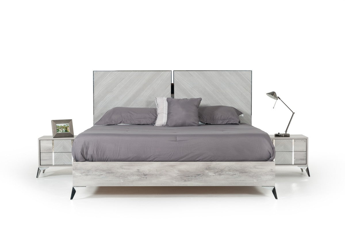 Louisa Italian Modern Grey Bedroom Set