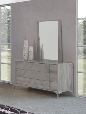 Louisa Italian Modern Grey Mirror