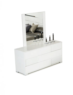 Monida Italian Modern White Dresser&Mirror