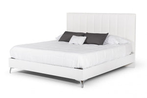 Astalina Modern White Eco Leather Bed