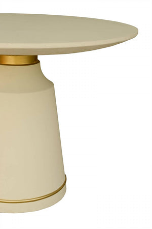 Akalida Modern Off-White Concrete & Brass Coffee Table