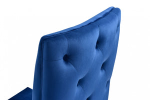 Kolpin Blue Velvet & Stainless Steel Dining Chair (Set of 2)