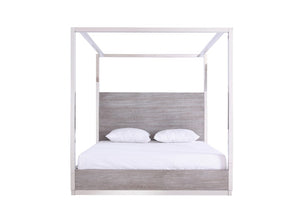 Adele Modern Grey & Stainless Steel Bedroom Set