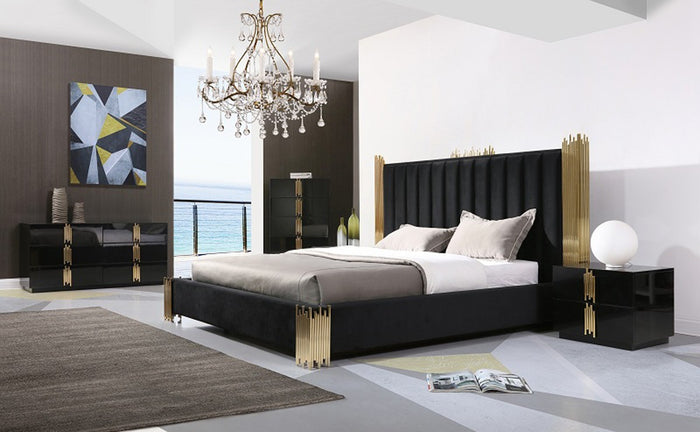 Tavi Modern Black & Gold Bed