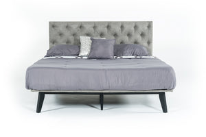 Garner Modern Grey & Walnut Bed