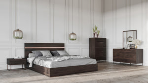 Izabel Domus Benzon Italian Modern Dark Rovere Bedroom Set